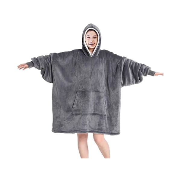 Snuggie Oversized Hættetrøje Tæppetrøje Oversize Grå 780(PA)