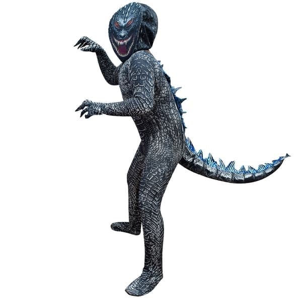 Godzilla-kostume til drenge, dinosaur-monster-udklædning til karneval, sort, størrelse 120 black 120