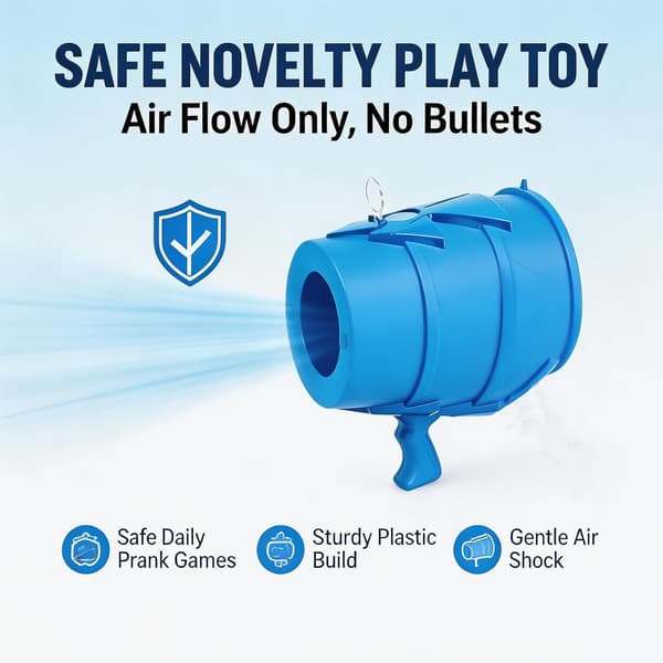 Luftvirvelkanon-leketøy for voksne Håndholdt Bullseye Blaster enkeltskudd, Blå One Size One Size Blue