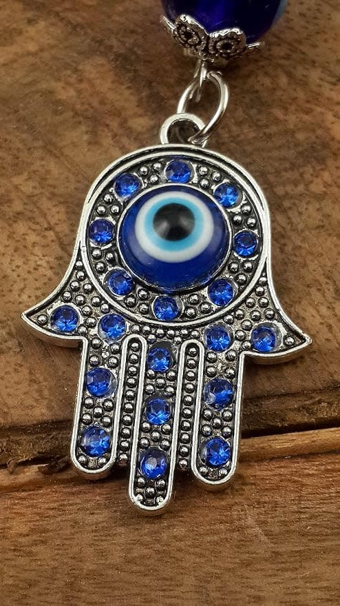 Avaimenperä pahan silmän Hamsa Fatima -käsisuojalla Lucky Keychain Amu