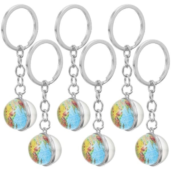 6 pcs Globe Keychains Party Favors Globe Gift Keychain Creative Keychain Keyrings 8.00X3.00X2.50CM Multi