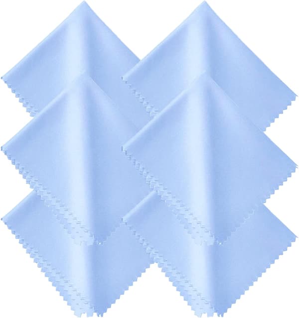 ##/pieces glass cleaning cloth - light blue, 15 x 18 cm, microfiber##/