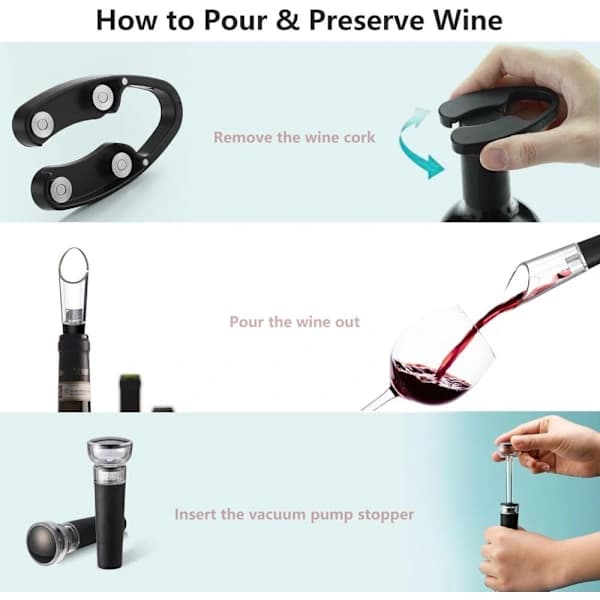 Electric Wine Opener - Corkscrew - 6 Pieces