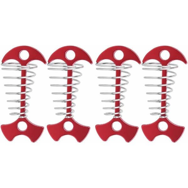 Rep-slynge med krok, markforankringspinner for camping, 4-pakning