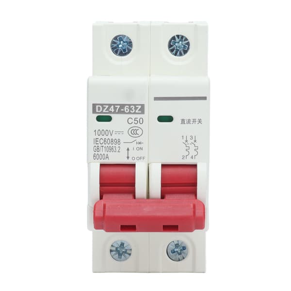 DC miniatureafbryder 2P Solar PV System Isolator DIN-skinne montering 1000V 50A DZ47‑63Z C50