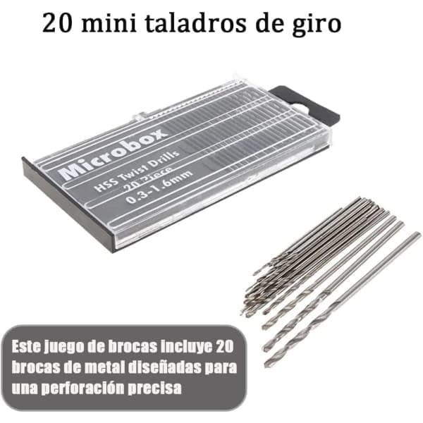 0,3 mm-1,6 mm HSS Mini Twist Borebitssæt 20 stk.