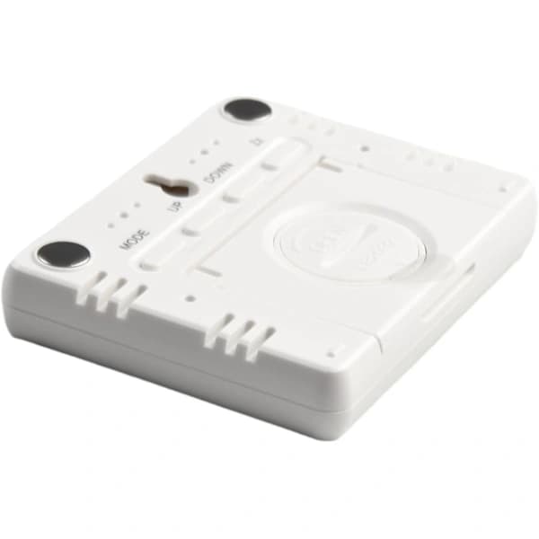 Digital Wall Clock Battery Operated, Magnetic Design with Indoor Outdoor Temperature (White)