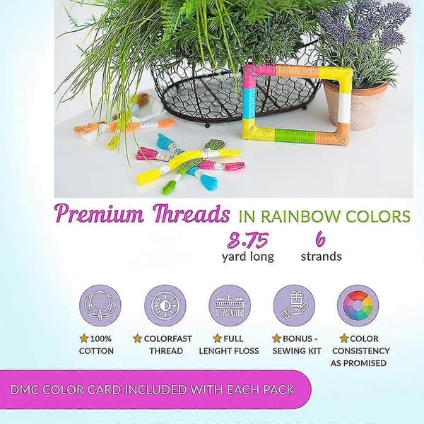 Premium Rainbow Embroidery Floss, Cross Stitch Thread