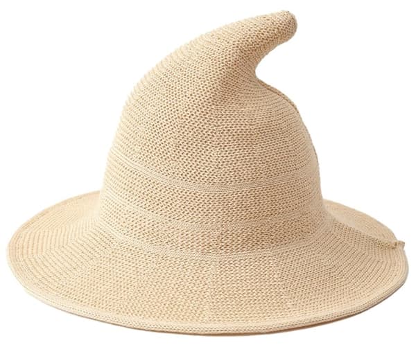 Häxhatt för barn hopfällbar bomullsgarn Halloween Cosplay-mössa Beige Beige