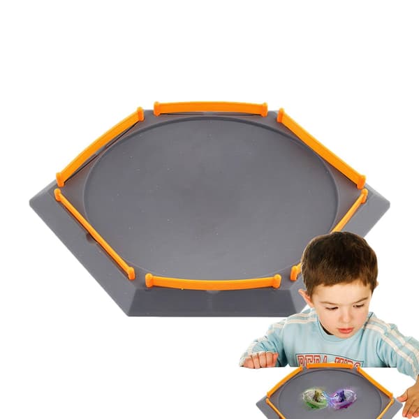 Burst Gyro Disk – ABS, Stadium för snurror, Battle Game Set | Perfekt för flexibla Bey-dueller, Hexagon Grå Hexagon Gray