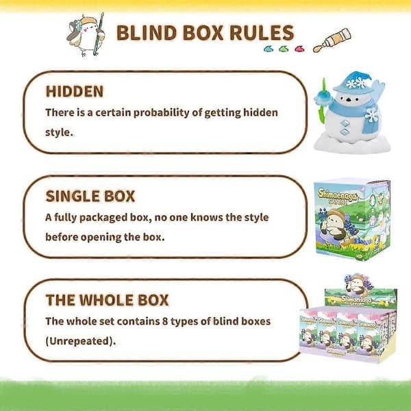 Shimaenaga Sayuri Blind Box Figurer Sæt med 2 Søde Håndmalede Samlerlegetøj Gaveindretning