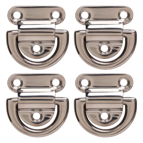 4 set Rostfritt stål Fällbar Pad Eye Polerad Rostfri D-ringar Däck Fällbar Pad Eye för Marine Yacht