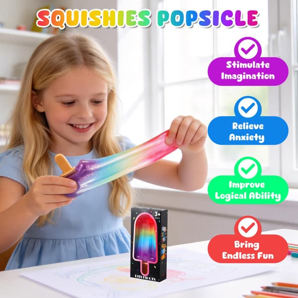 Popsicle Squishy Sukker Is Squishies Klemmelegetøj Farverig Colorful