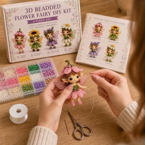 MSGAUGAW 3D Beaded Magic Fairy DIY Kit Fantasy Character Craft for Handmade Tabletop Decoration A C A C A C