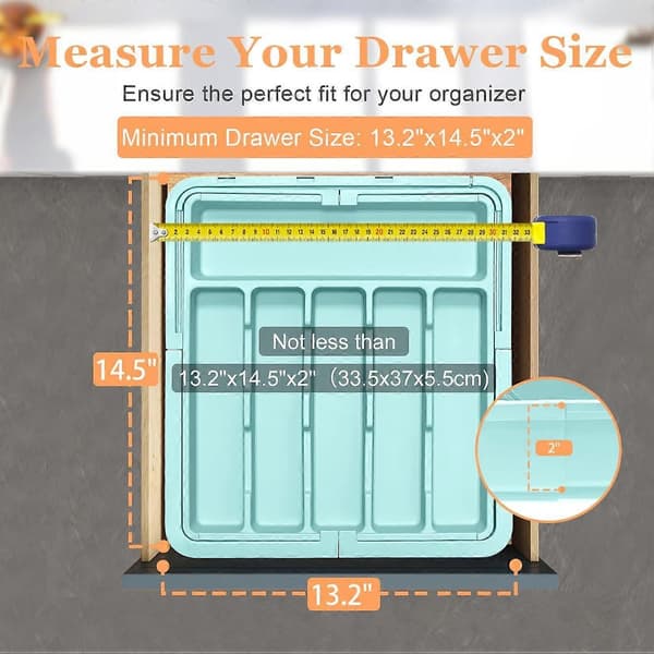 Expandable Cutlery Drawer Organizer BPA-Free Utensil Tray 6-9 Compartments Adjustable for Kitchen