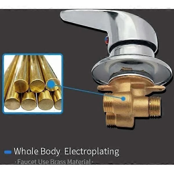 Brass Shower Mixer with Spout, Diverter, Chrome, G1/2 Connection, Bathroom Hot and Cold Mixed Shower