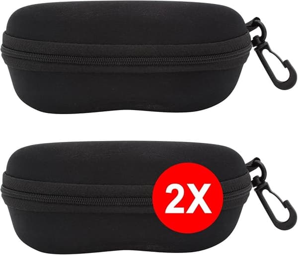 [Paketti: 2 yksikköä] [Musta] Kovat aurinkolasikotelot Box View Protection R