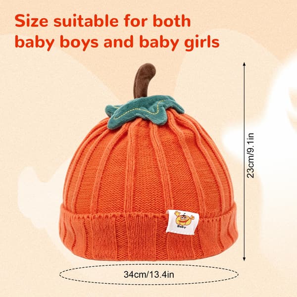 Mikovivi Baby Pumpamössa, Stickad Halloween Pumpamössa (Orange)