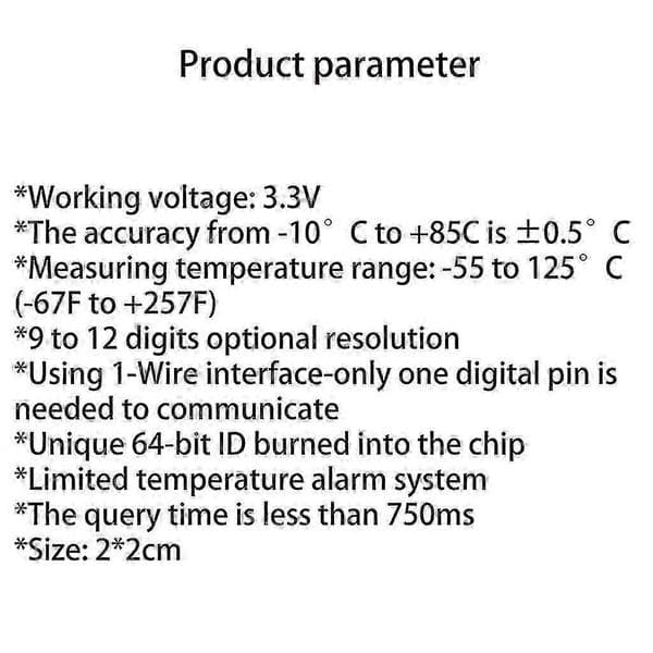 Holdbar Ds18b20 temperatursensormodul til Raspberry Pi 1/2/3/a+/b+ /zero