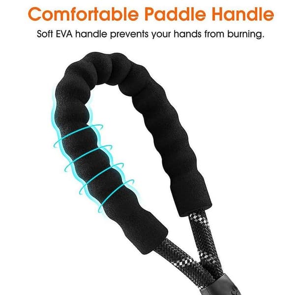 1.5m Strong Dog Leash Extra Heavy Duty Climbing Rope Comfortable Padded Handle - Black