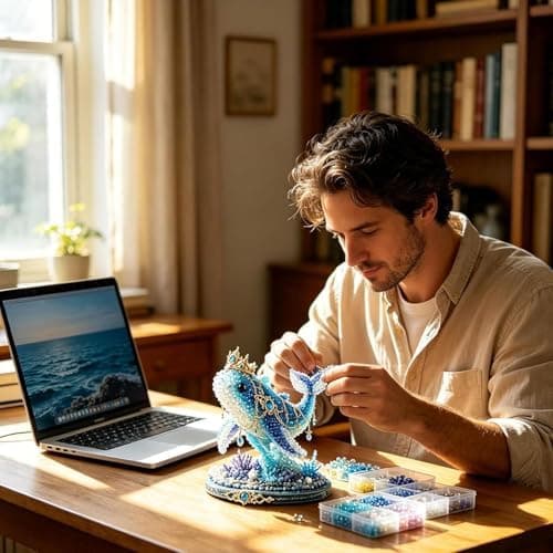 Mythical Ocean DIY Bead Kit for Beginners – 3D Beaded Animal Making Kit, 8 Unique Sea Creature Designs with Glass Beads and Pattern Guide Phoenix Phoenix