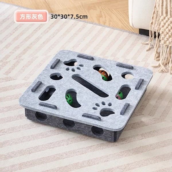 Cat Scratch Board, made of felt material, interactive indoor toy, suitable for kittens to train. Square gray Square gray