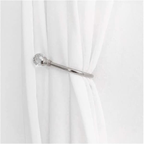 U-shaped curtains with transparent crystal balls for wall