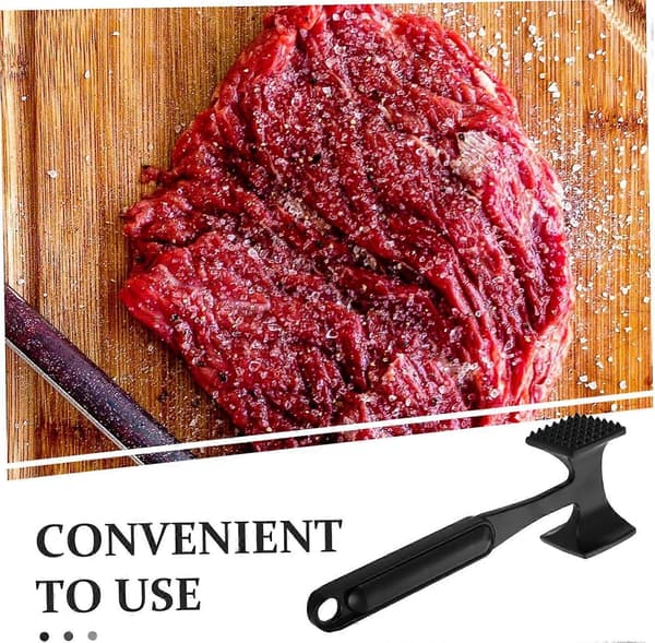 Heavy-Duty Double-Sided Meat Tenderizer Hammer for Steak and Chicken with Ergonomic Grip Handle