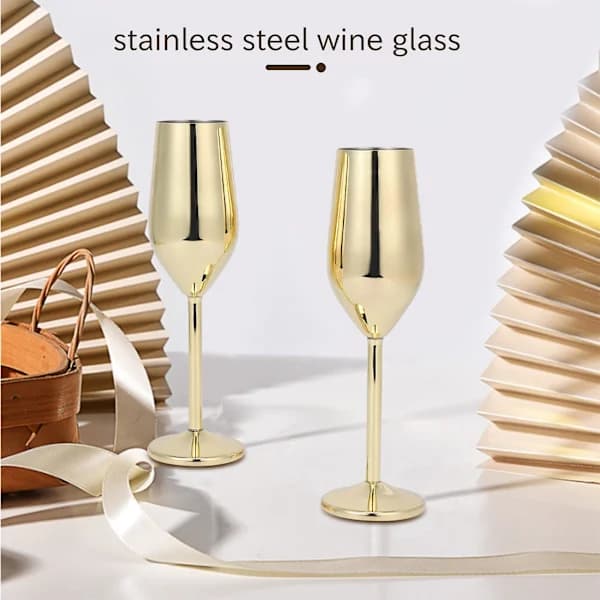 Vinglas i rustfrit stål Champagneglas Cocktailglas Metalvinglas Bar Brudsikkert vinglas