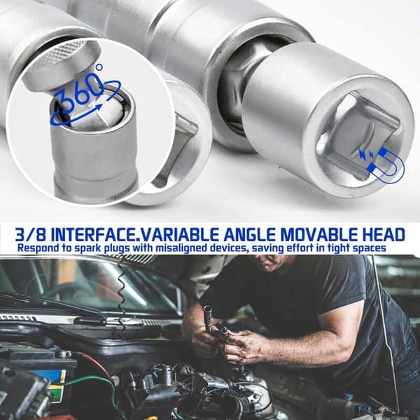 14/16mm Spark Plug Wrench, Universal Magnetic Spark Plug Socket Removal Tool for Car Spark Plug Removal
