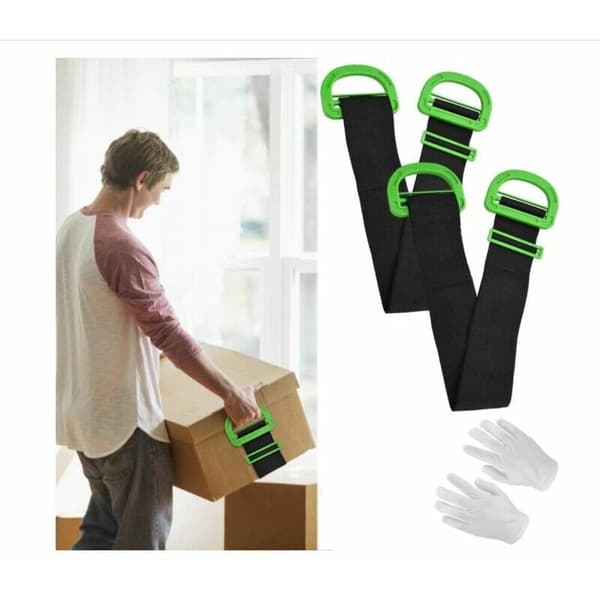 Flyttestropp, sett med 2 løftestropper for flytting av møbler og madrasser, flyttestropper for 600 pund, bærestropper for flytting.