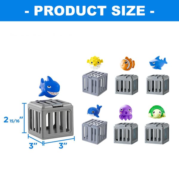 Interactive pool toy with diving cage and animals to encourage underwater exploration and team play while swimming 6pcs Set 6pcs Set