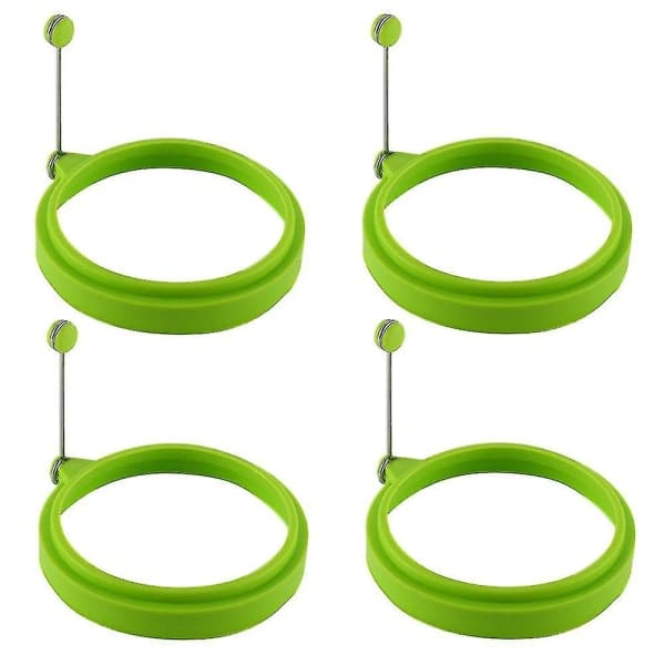 4 stk silikon eggringer, eggringer non-stick, eggkokeringer, perfekt stekt form eller pannekake-ringer