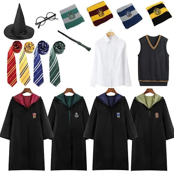 Harry Potter -velhokaapusetti – Slytherin-asusteet, seitsemän osaa