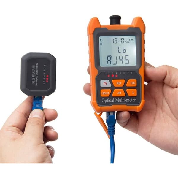 Optisk effektmåler, fiberoptisk kabeltester med LED-lys nettverkskabeltester