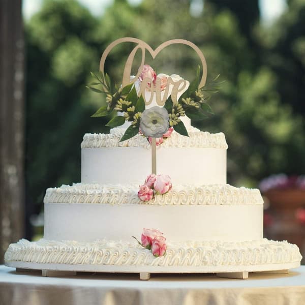 Bryllupskage Topper - Rustikt Tema til Bryllupsfest Forlovelse