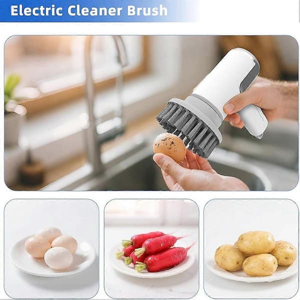 Electric Egg Cleaning Brush, Egg Washer for Fresh Eggs and Vegetable Brush with Battery Level Display, 2 Speed Settings