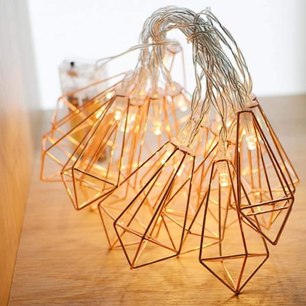 Glittrende stjerne 3m 20 lys diamantlampe streng, geometrisk stil