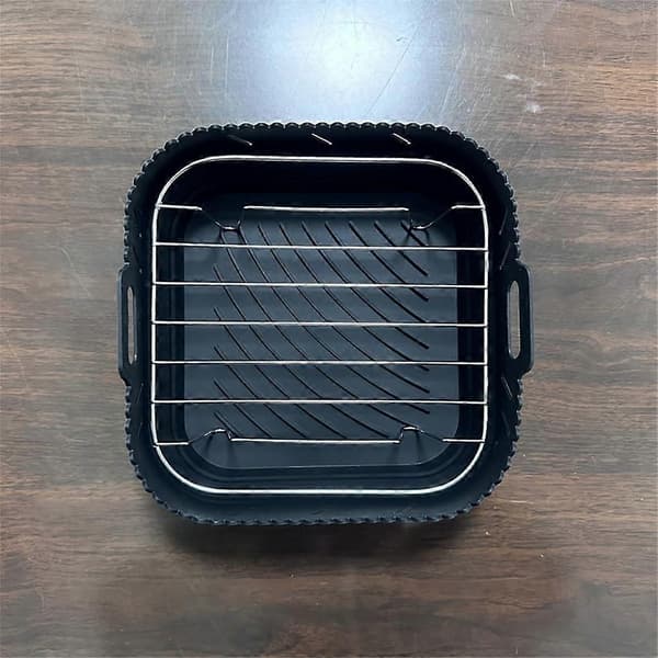 Airfryer Tilbehør Silikonekurv med Skillevæg til Dobbelte Smagsoplevelser og BBQ