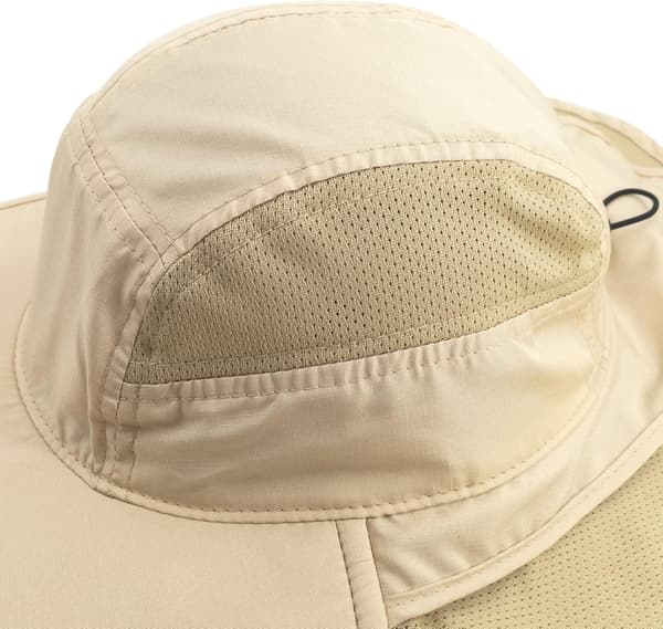 Safarihatt/keps solhatt för kvinnor män UV-skydd med 12 cm bred brätte nackskydd
