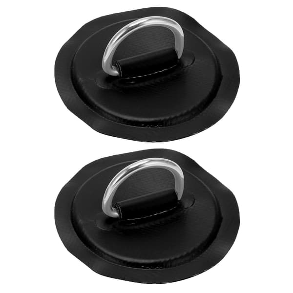 D-Ring Pad Patch PVC Oppustelig Båd Flåde Jolle Kano Surfbræt Kajak Fastgørelse Sort