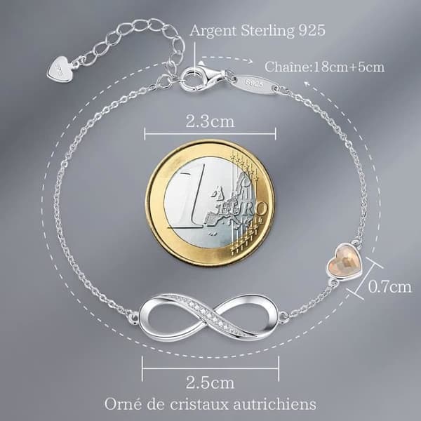 Armband för kvinnor - Armring - 925 Silver - 18+5cm - silver