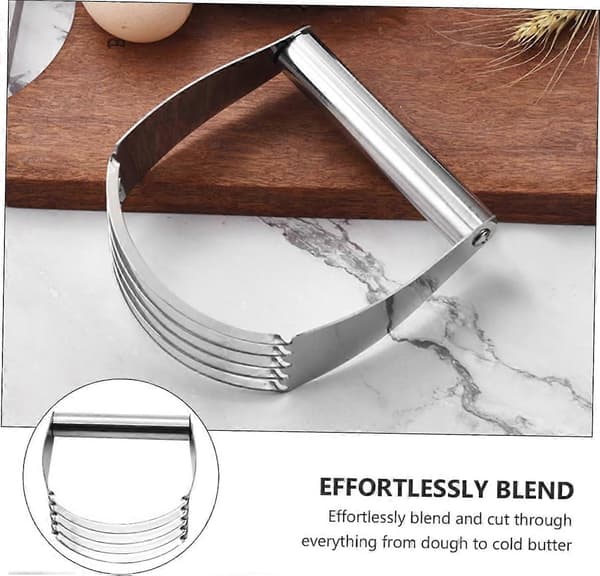 2 stk bakeredskaper i rustfritt stål og deigblander for baking med ergonomisk komfortabelt håndtak