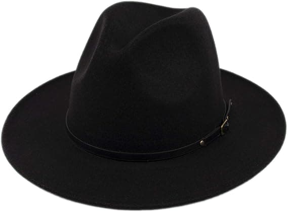 Klassisk Panama-hat med bred skygge til damer, bælte, uld-fedora-hat