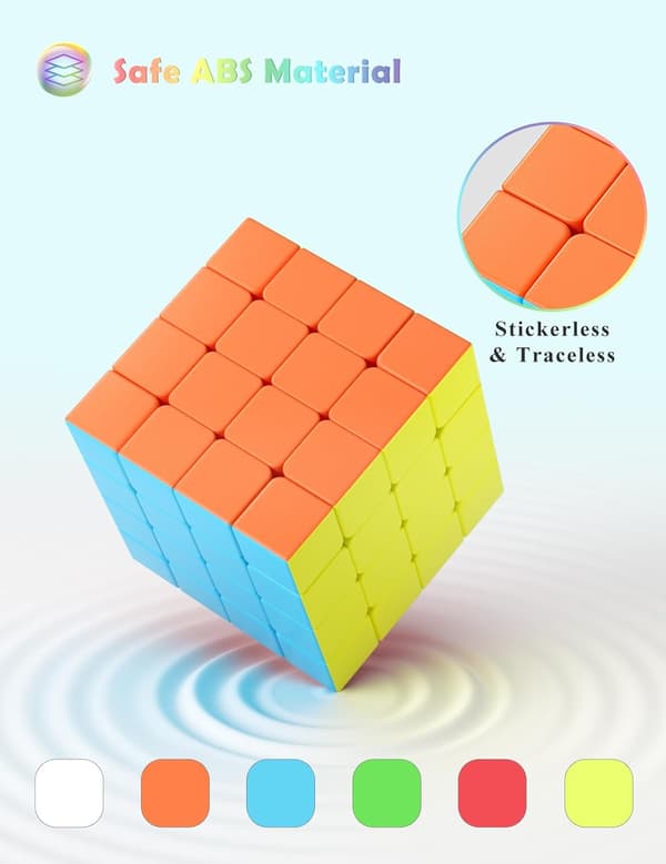 4X4 Speed Cube, Stickerless Magic Cube Lätt att Vrida och Smidig Speedcube - Snurrar Snabbare än Originalet (4x4x4)