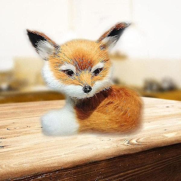 Small Simulation Fox Plush Toy Cute Mini Stuffed Animal Small Sitting Fox for Kids Birthday Gift (Hy)