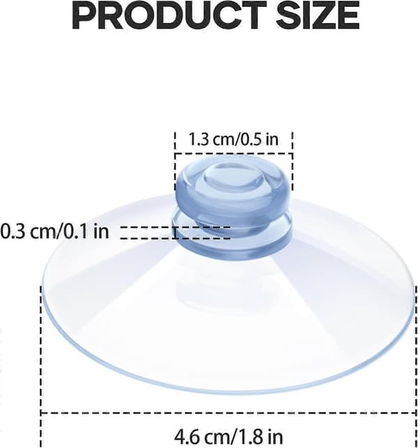 Replacement Suction Cups for Sponge Holder - No Drilling, Strong Suction Kitchen Hooks - 4-Pack