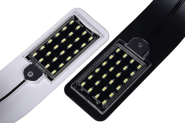 Akvarielampe LED Lys Hvid Og Blå Nano Clip-on Belysning Til Fisk Planter 23-50cm-sort