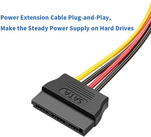 15-bens Sata han til 2 Sata hun strømsplitter Y-kabel 20cm