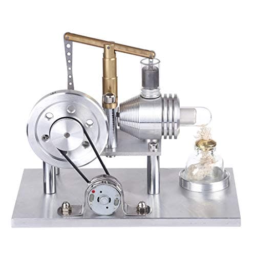 Hot Air Stirling Engine Model Building Kit, DIY Balance Beam Style Stirling Engine Assembly Kit with LED Light, Stirling Engine Construction Set Type 4 Type 4